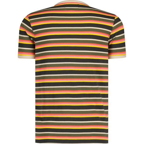 madcap england mens retro 70s ringer neck stripe tshirt peat