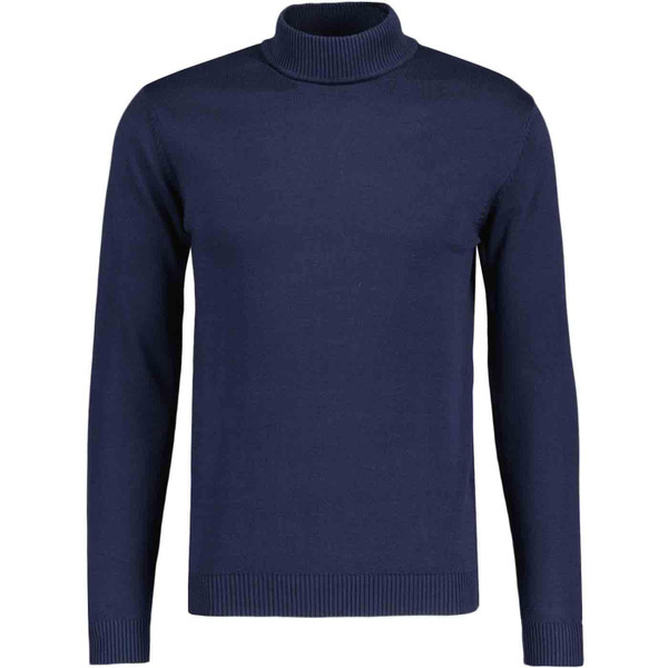 Madcap England Eastwood 1960s Mod Knitted Mock Turtleneck Jumper in Navy