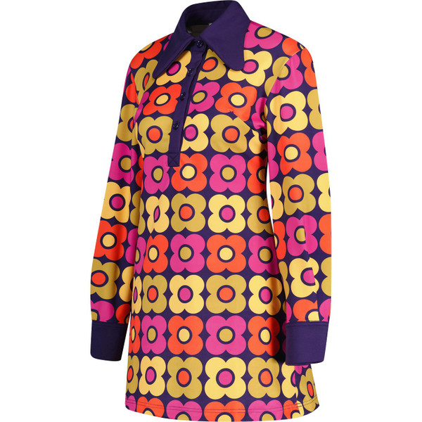 madcap england womens daydream retro flower collared dress navy