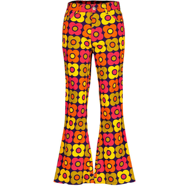 Madcap England Belle Retro 70s Flower Print Flares in Purple