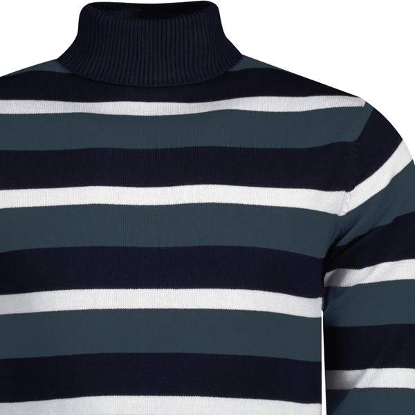 madcap england mens ashcroft stripe roll neck jumper orion blue navy white