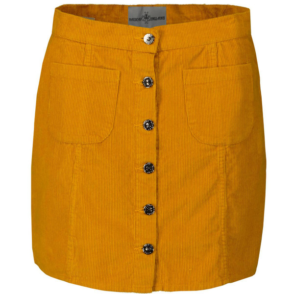 Madcap England Women's Retro 70s Cord A-Line Skirt in Gold