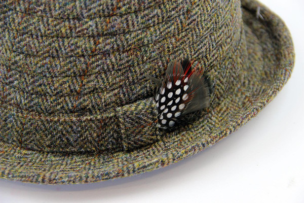 HARRIS TWEED RETRO TRILBY HAT BROWN TWEED HARRIS TWEED RETRO TRILBY HAT BROWN TWEED