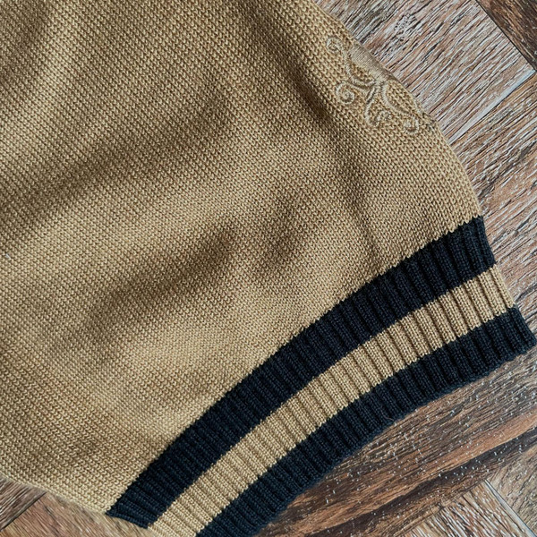 Madcap England Men's Moon Knitted Tipped Short Sleeve T-Shirt in Fall Leaf Caramel