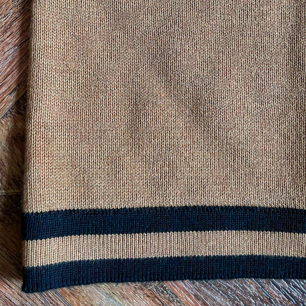 Madcap England Men's Moon Knitted Tipped Short Sleeve T-Shirt in Fall Leaf Caramel