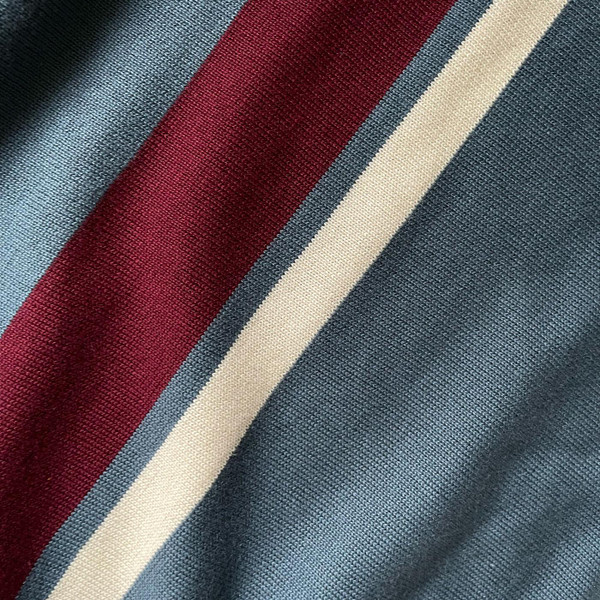 Madcap England Men's Westwood Knitted Racing Stripe Turtleneck Jumper in Orion Blue