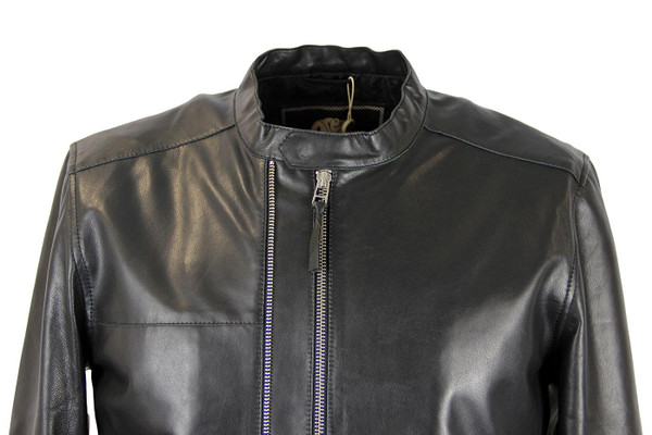 PRETTY GREEN RETRO MOD LEATHER RACER JACKET PRETTY GREEN RETRO MOD LEATHER RACER JACKET