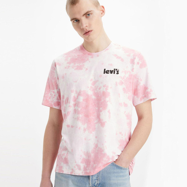 Levi's Retro 1980s Relaxed Tie Dye Poster Tee in Poster Pink 161430928