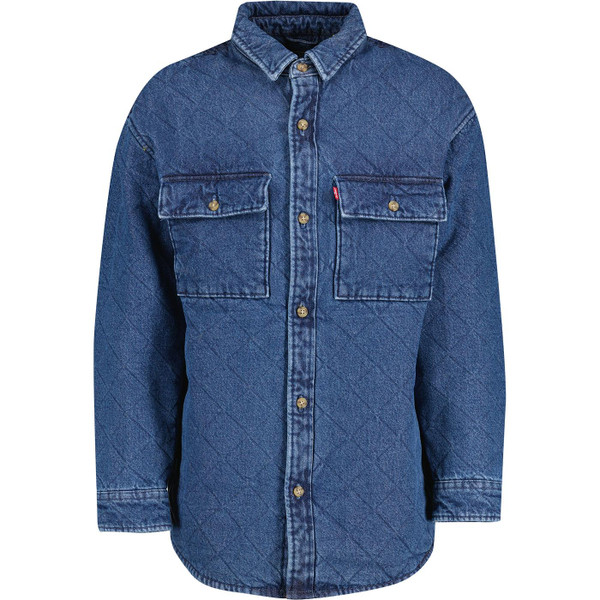 levis mens bernal nights quilted denim overshirt indigo stonewash
