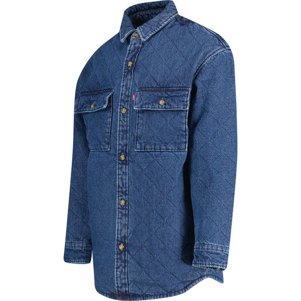 levis mens bernal nights quilted denim overshirt indigo stonewash