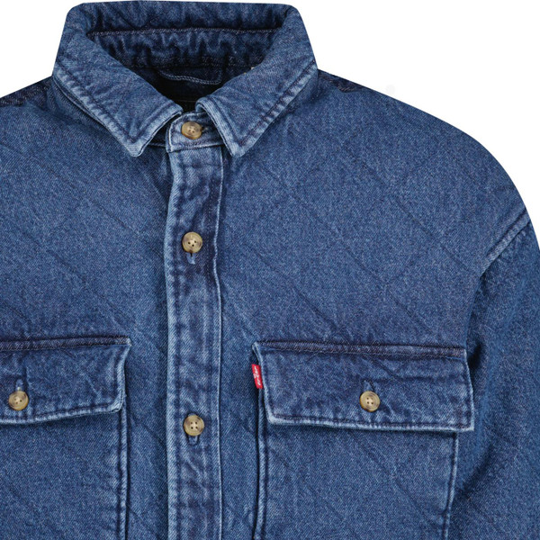 levis mens bernal nights quilted denim overshirt indigo stonewash