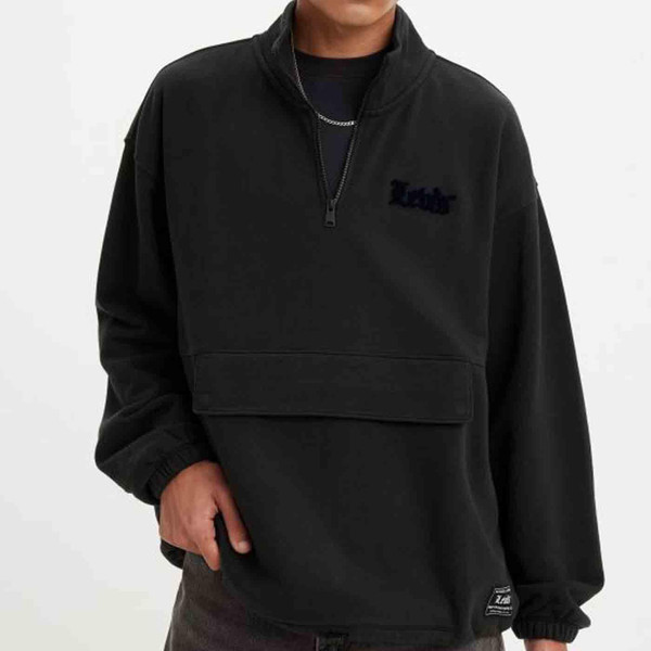 Levi's® Retro Relaxed Graphic Quarter Zip Sweatshirt in Olde English A48770001