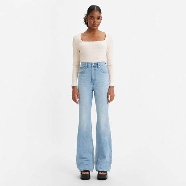 Levi's® Retro 70s Super High Rise Denim Flares in Put it Back Blue A08990015