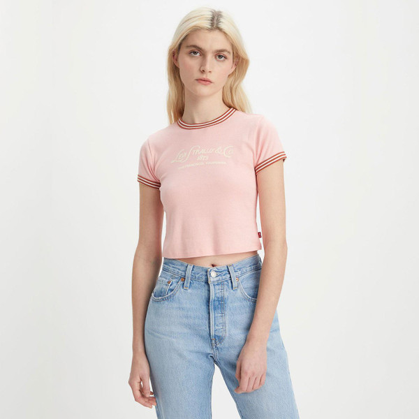 Levi's® Women's Ringer Mini Pink Tee A35230022