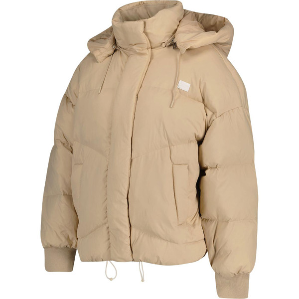 levis womens baby bubble hooded short puffer jacket oatmeal beige levis womens baby bubble hooded short puffer jacket oatmeal beige