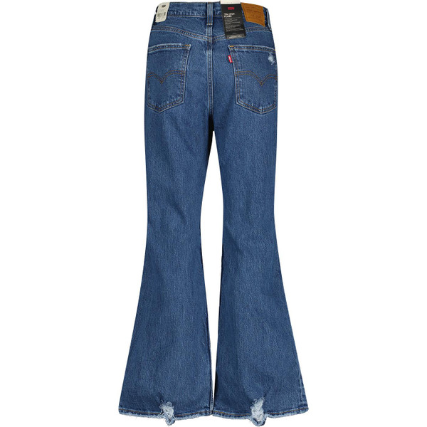levis womens 70s high waist distressed flared leg jeans sonoma step mid blue