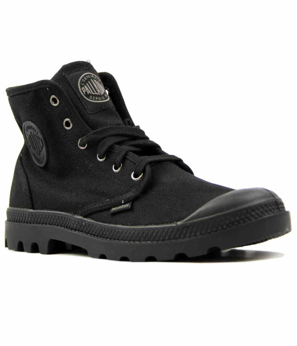 PALLADIUM BOOTS PAMPA HI RETRO CANVAS BLACK PALLADIUM BOOTS PAMPA HI RETRO CANVAS BLACK
