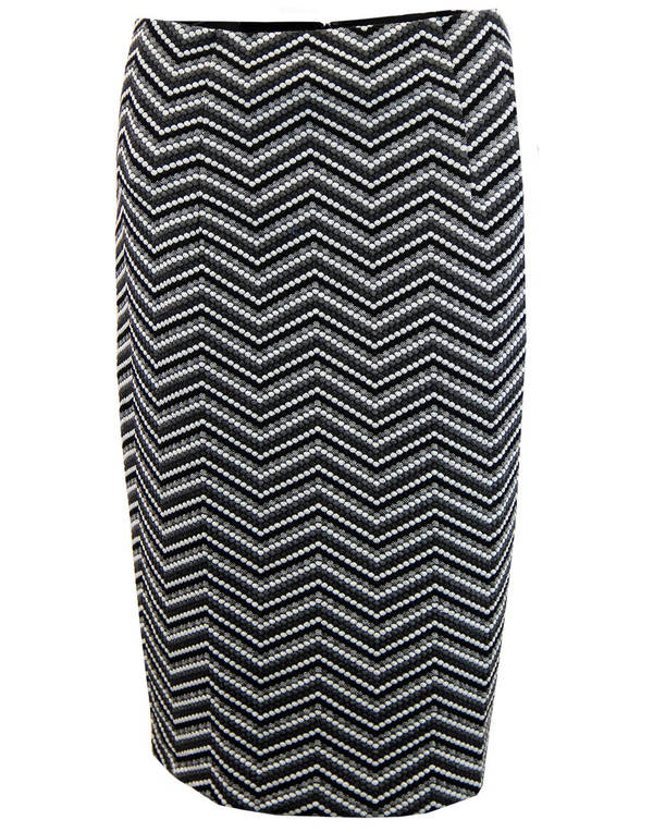Traffic People Retro 60s Zig Zag Pencil Skirt