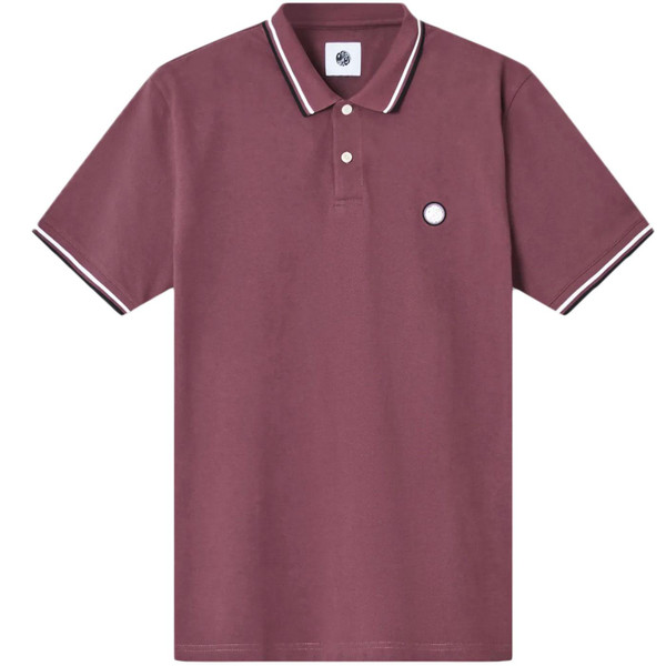 Pretty Green Barton Retro Mod Tipped Pique Polo Shirt in Purple 