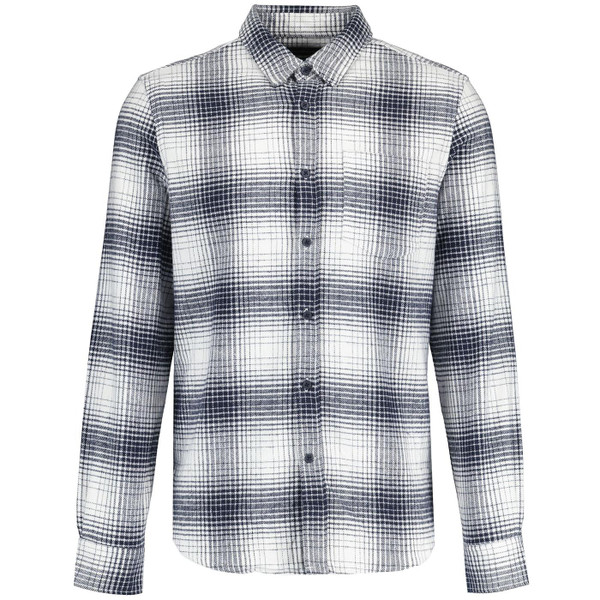 French Connection Retro Mod Brushed Check Shirt in linen White 52TBO