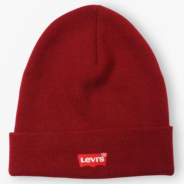 Levi's Embroidered Batwing Beanie Hat in Dark Bordeaux 380220184 