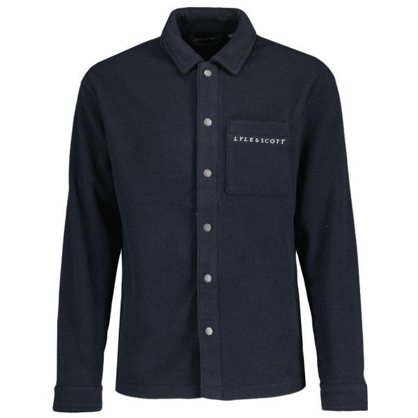 Lyle And Scott Retro Fleece Overshirt in Dark Navy LW1907V