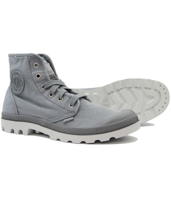 palladium pampa hi retro canvas hi top boots grey palladium pampa hi retro canvas hi top boots grey