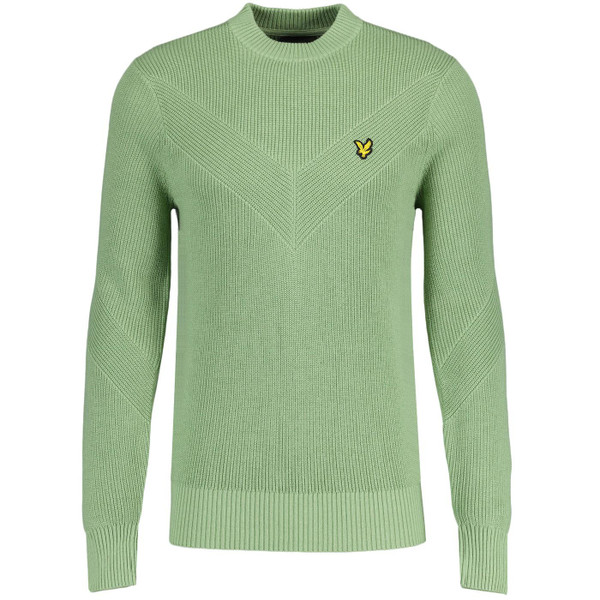 Lyle And Scott Chevron Knit Jumper in Glencoe Green KN1912V