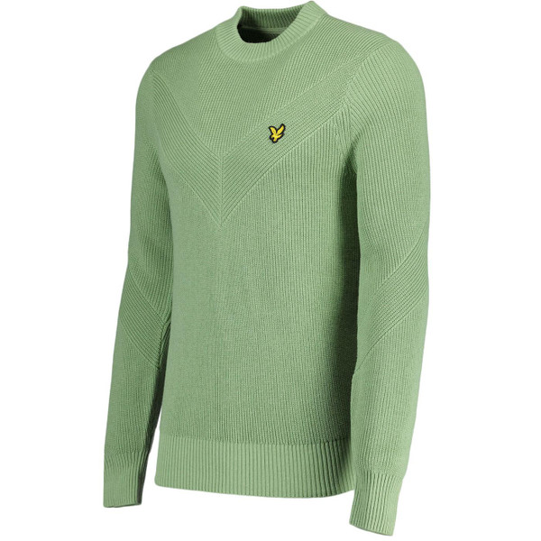 Lyle And Scott Retro Chevron Knit Jumper in Glencoe Green KN1912V
