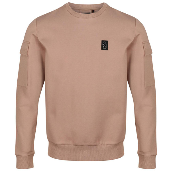 Luke Hunter 4 Retro Sleeve Pocket Sweatshirt in Oatmeal