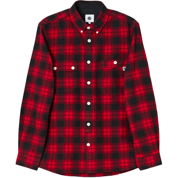 Pretty Green Buffalo Check Retro Shirt in Red G23Q3MUSHT293