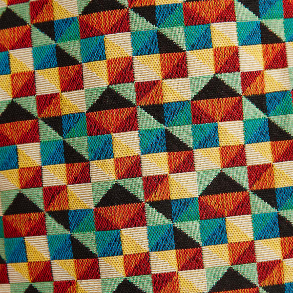 Louche Aubin Geo Jacquard Retro Mini Skirt in Green/Yellow