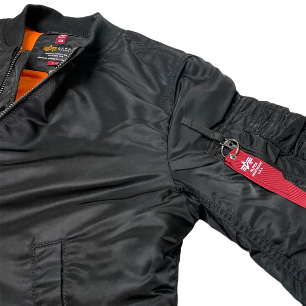 Alpha Industries MA-1 Dragon Embroidery Retro 80s Bomber Jacket in Black 138103 03