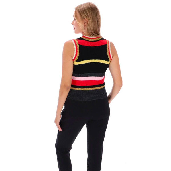 Fila Vintage Women's F23WF028 195 Lorri Knitted Intarsia Tank Top in Charcoal
