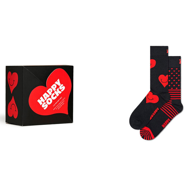 Happy Socks I Heart U Valentines Day Gift Set in Black and red