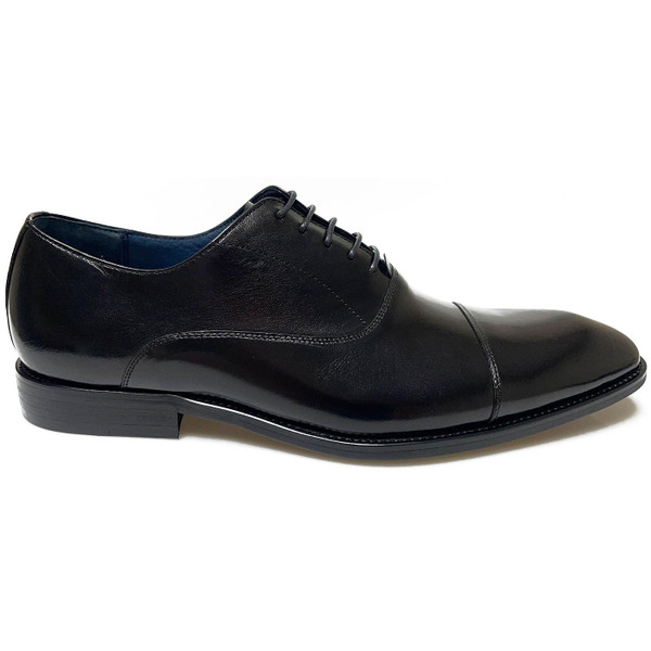 Paolo Vandini Thistle Mod Oxford Shoes in Black Leather