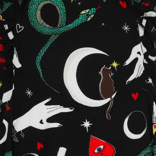 Hell Bunny Good Fortune Mini Dress in Black