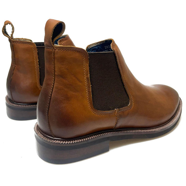 Paolo Vandini Medlyn Men's Leather Chelsea Boots in Dark Tan