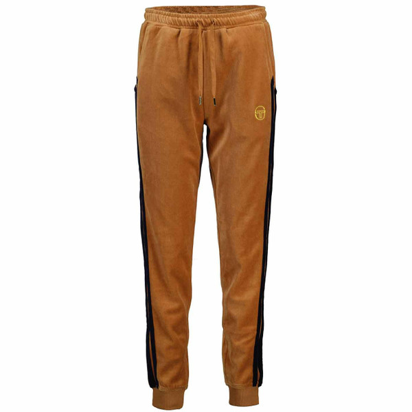 Sergio Tacchini New Damarindo Retro 80s Velour Track Pants in Almond