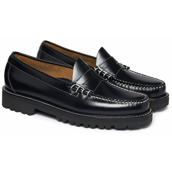 Bass Weejuns Weejun 90 Larson Contrast Stitch Mod Loafers in Black BA91510B 000