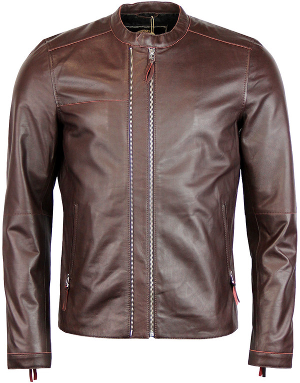 pretty green Addison leather biker jacket burgundy pretty green Addison leather biker jacket burgundy