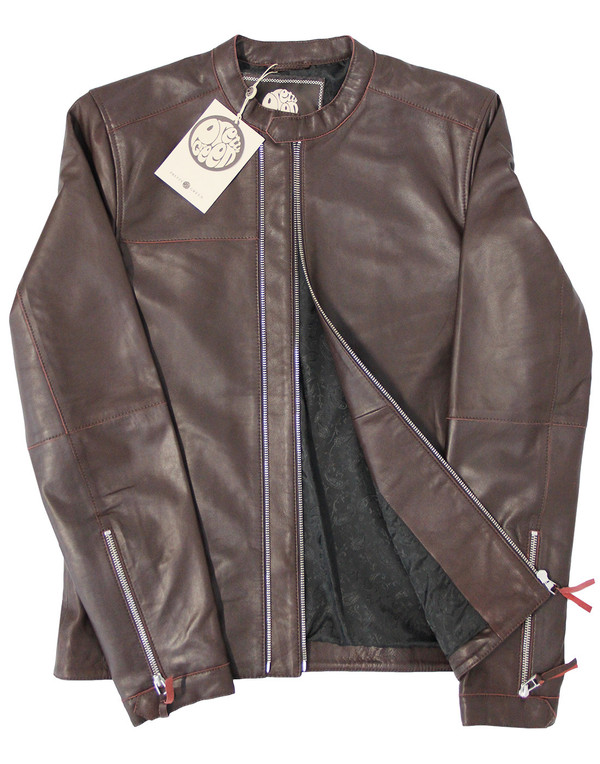 pretty green Addison leather biker jacket burgundy pretty green Addison leather biker jacket burgundy