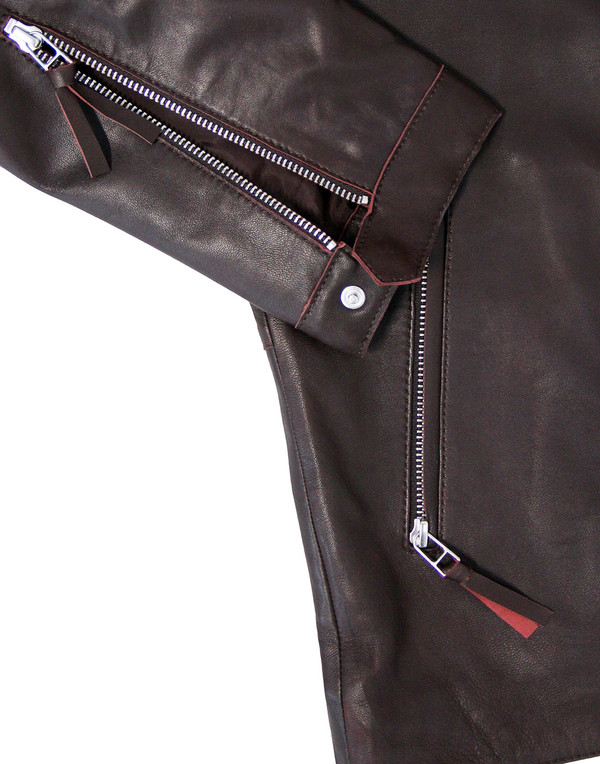 pretty green Addison leather biker jacket burgundy pretty green Addison leather biker jacket burgundy