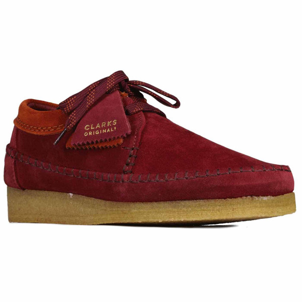 Clarks Originals Weaver Mod Suede Shoes in Oxblood