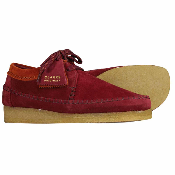 Clarks Originals Weaver Men's 1960s Mod Suede Shoes in Oxblood