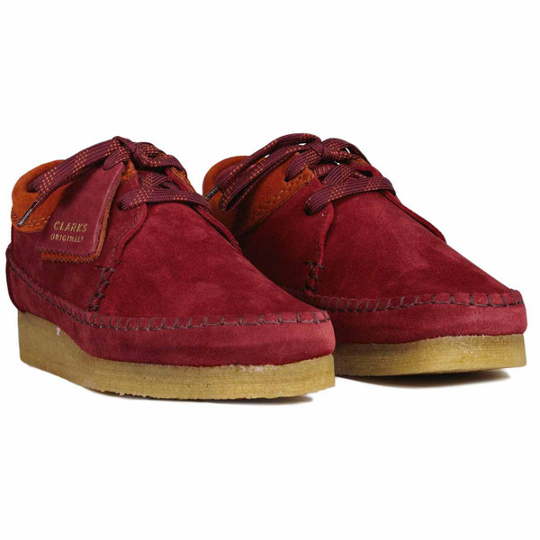 Clarks Originals Weaver Retro Mod Suede Shoes in Oxblood