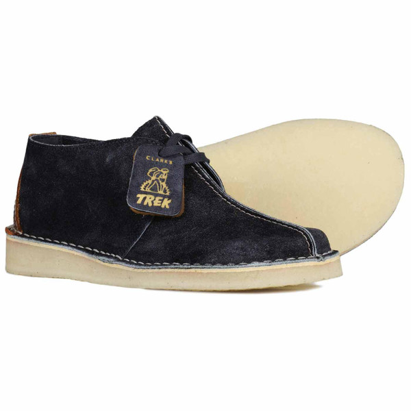 Clarks Originals Desert Trek Men's 1960s Mod Hairy Suede Shoes in Ink Clarks Originals Desert Trek Men's 1960s Mod Hairy Suede Shoes in Ink