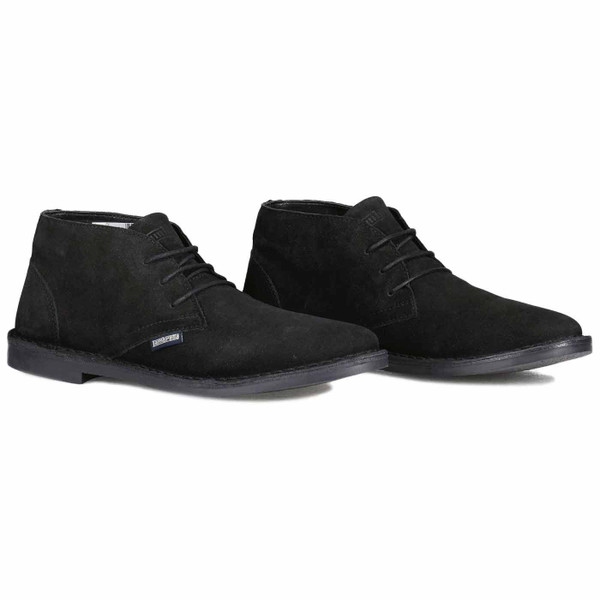 Lambretta Chiswick Men's Retro Mod Suede Desert Boots in Black