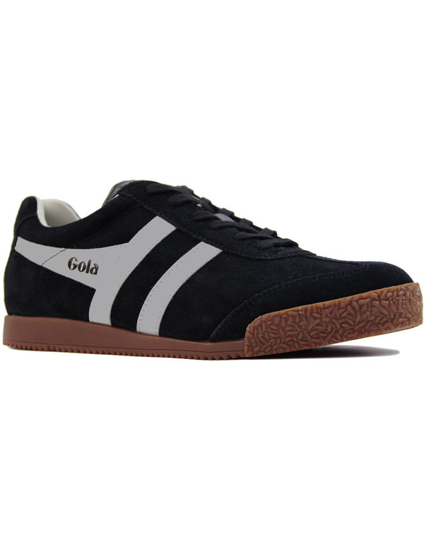 gola harrier suede retro 70s trainers black grey gola harrier suede retro 70s trainers black grey