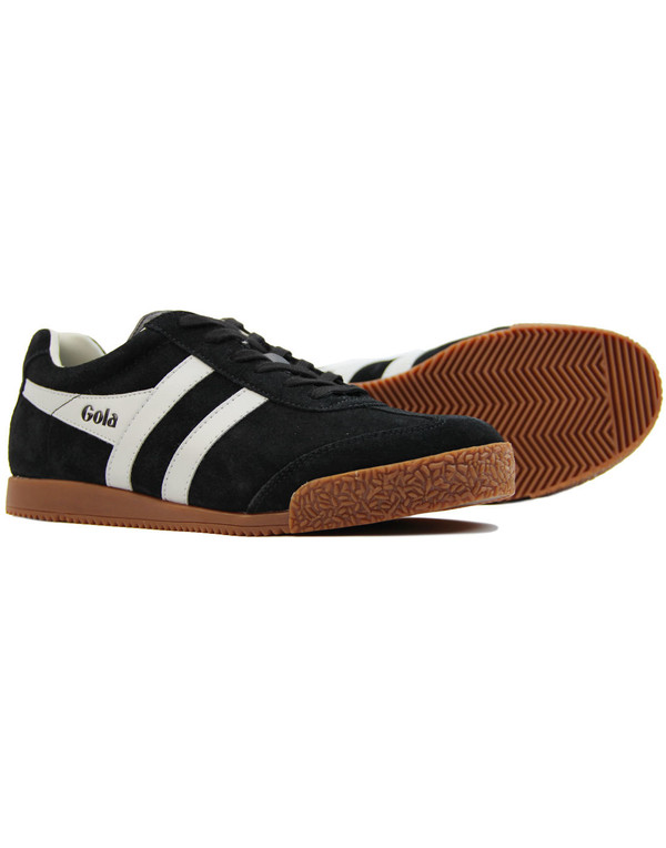 gola harrier suede retro 70s trainers black grey gola harrier suede retro 70s trainers black grey